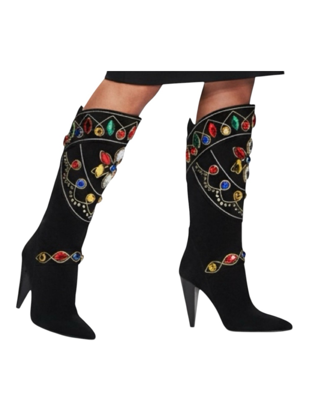JEFFREY CAMPBELL "A-Ha" Embellished Tall Boots